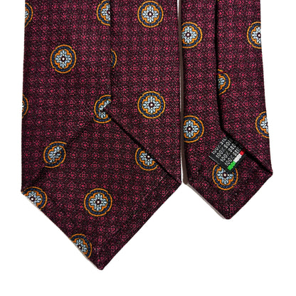 Burgundy Printed Silk Micro-Grenadine Tie