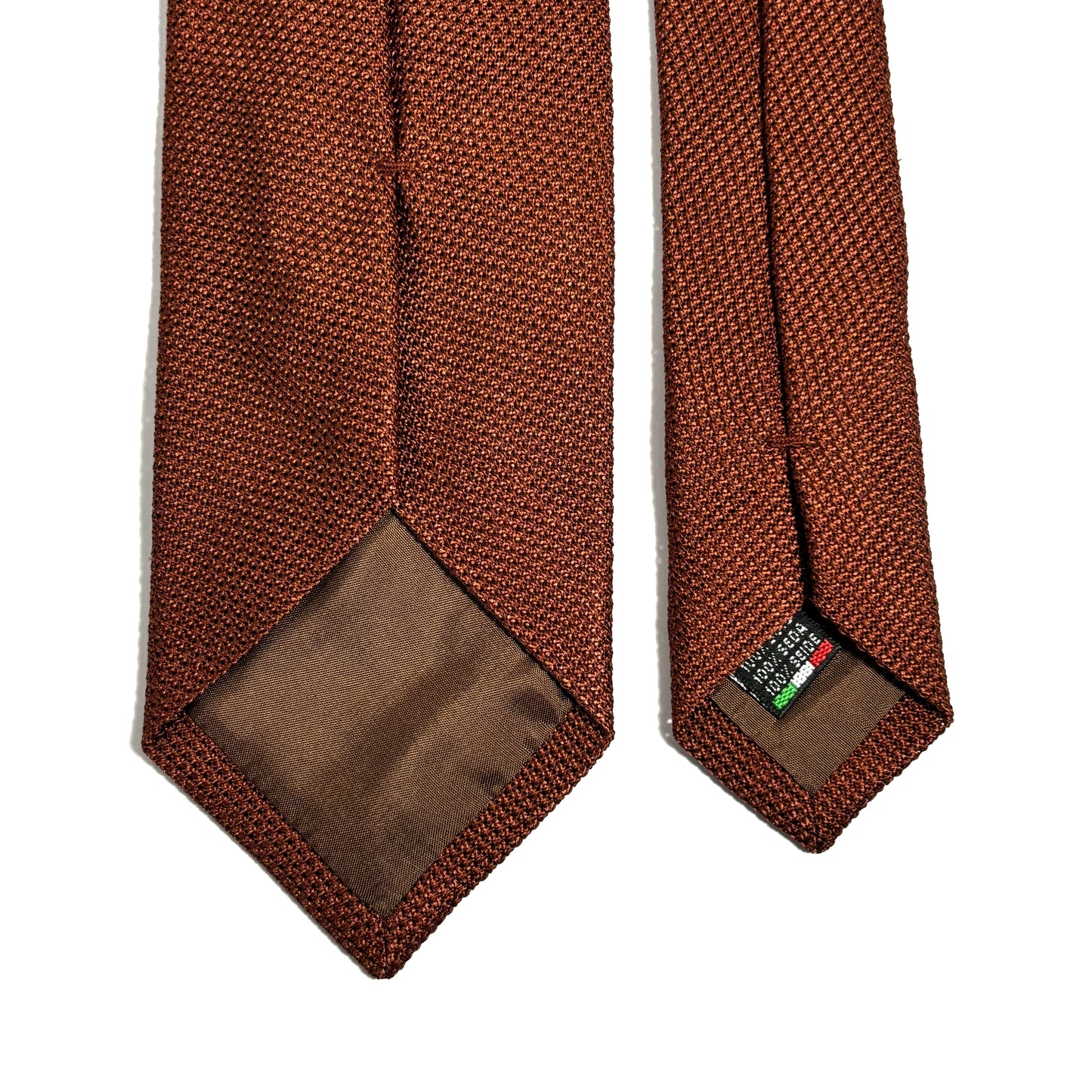 Burnt Orange/Brown Italian Grenadine Tie