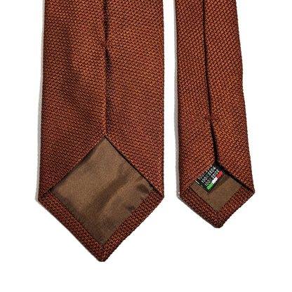 Burnt Orange/Brown Italian Grenadine Tie