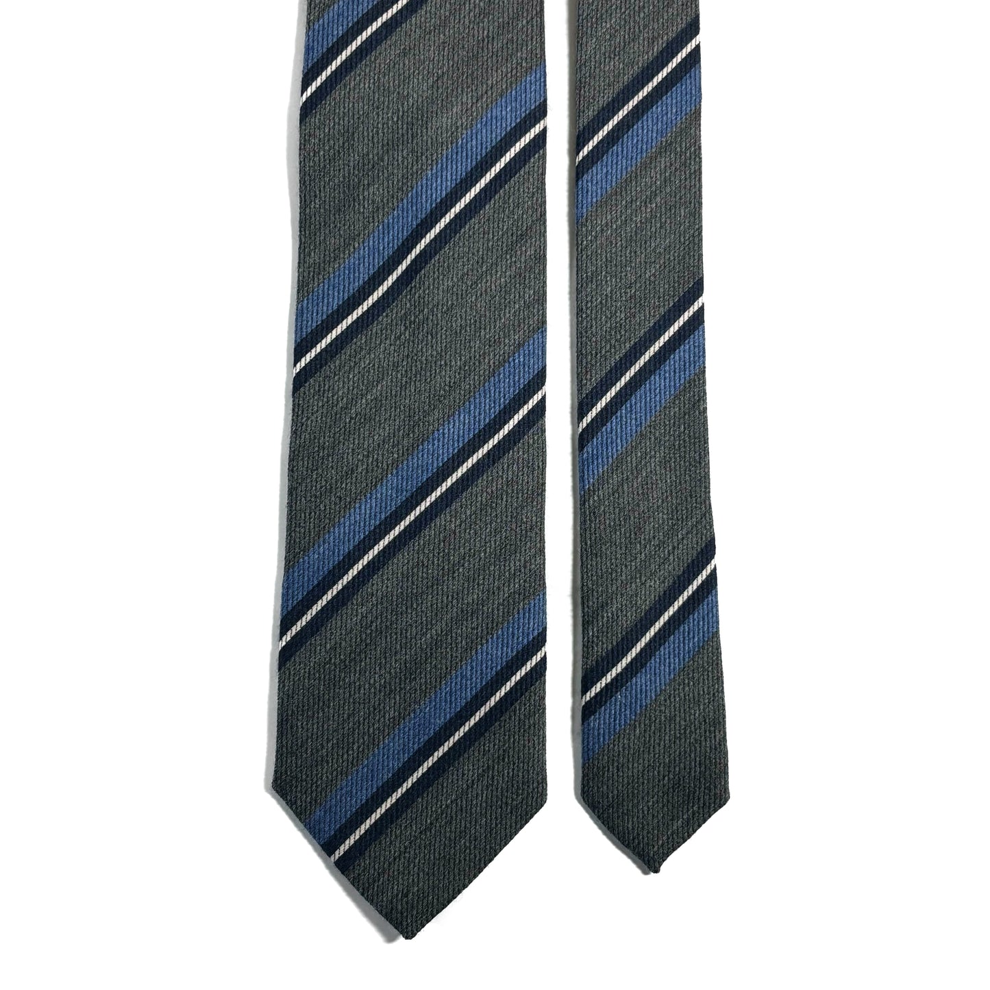 Gray Striped Wool/Silk Tie