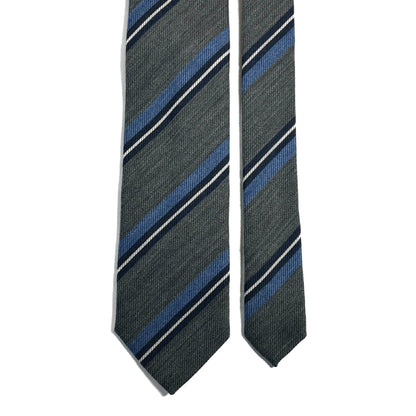 Gray Striped Wool/Silk Tie