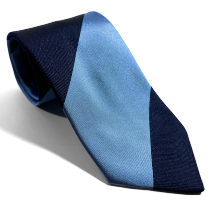Navy & Light Blue Block Striped Silk Repp Tie