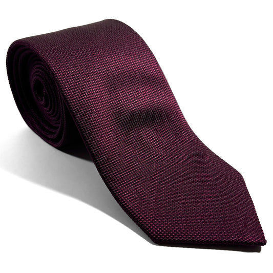 Burgundy Solid Silk Jacquard Tie