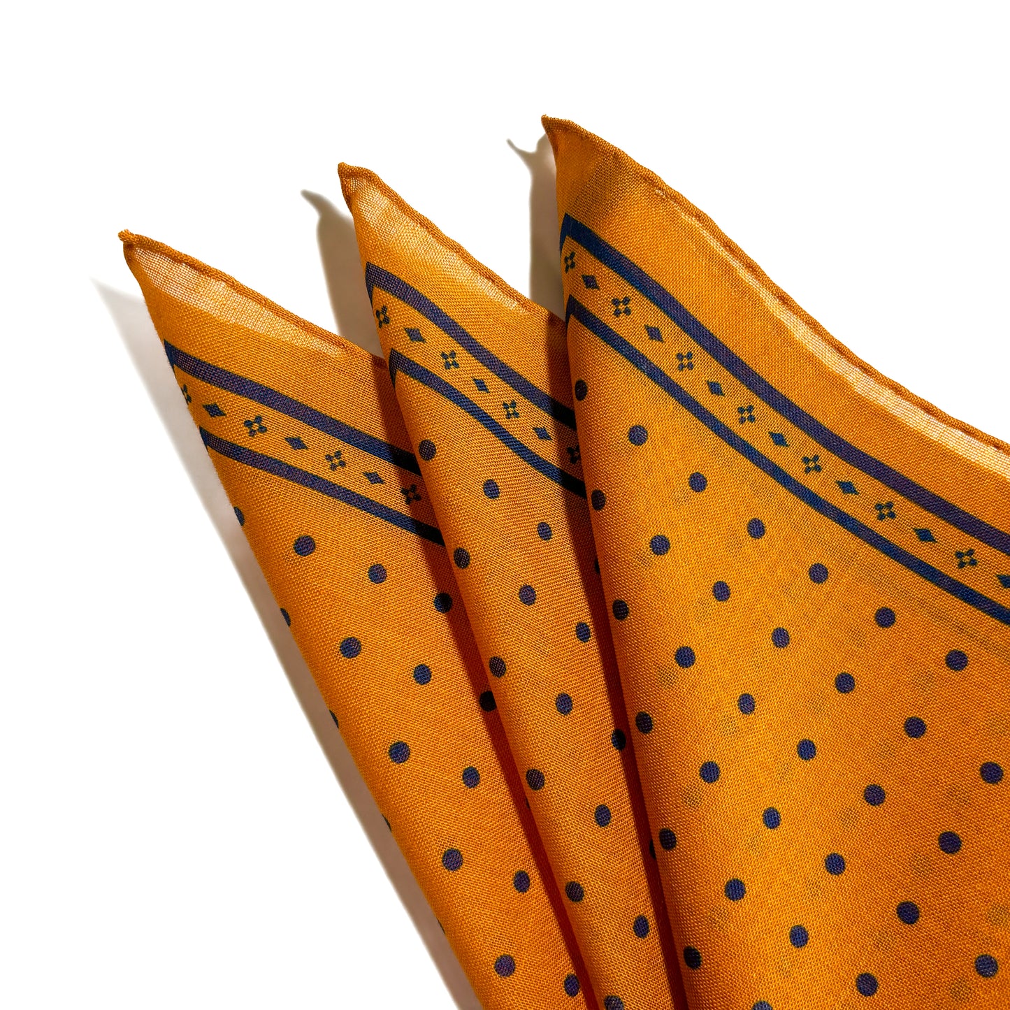 Mustard Yellow - Polka Dot - Wool/Silk Pocket Square