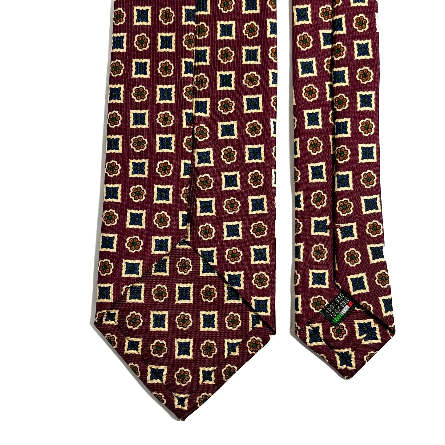 Burgundy & Cream Floral Ancient Madder Silk Tie