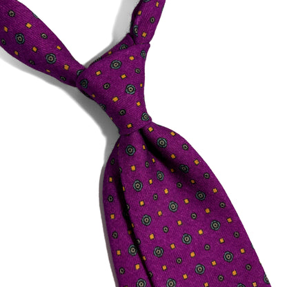 Purple Geometric Wool Flannel Tie