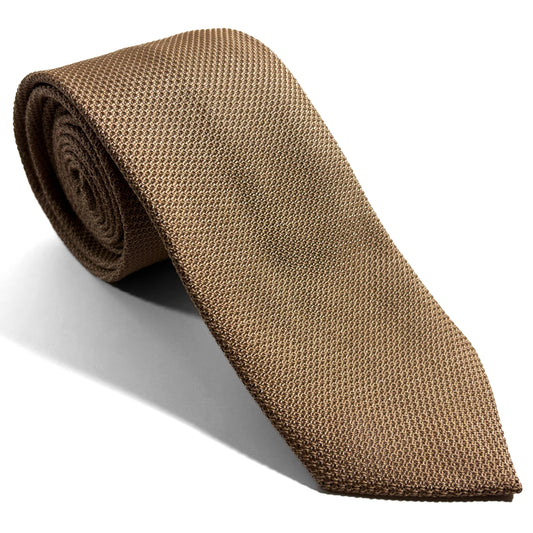 Beige Silk Grenadine Tie (Garza Fina)