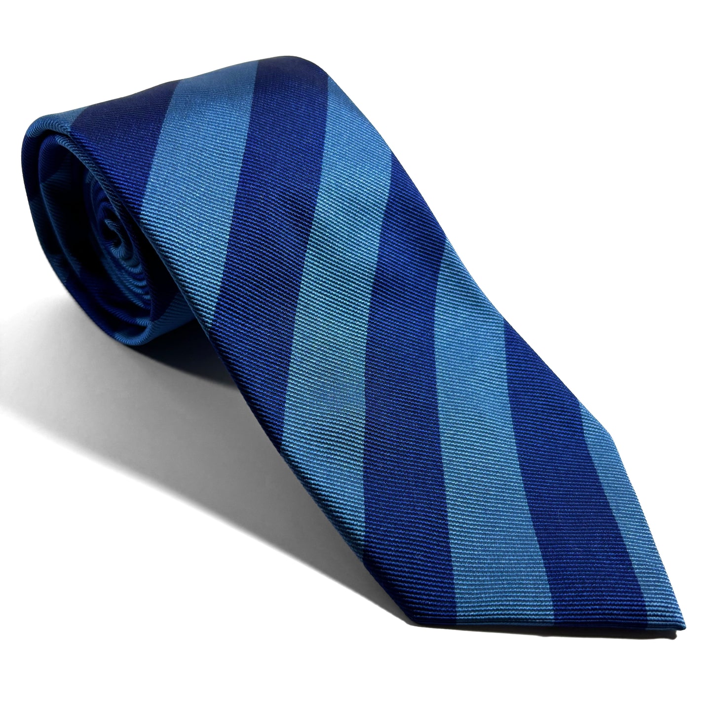 Navy Blue & Blue Striped Silk Repp Tie