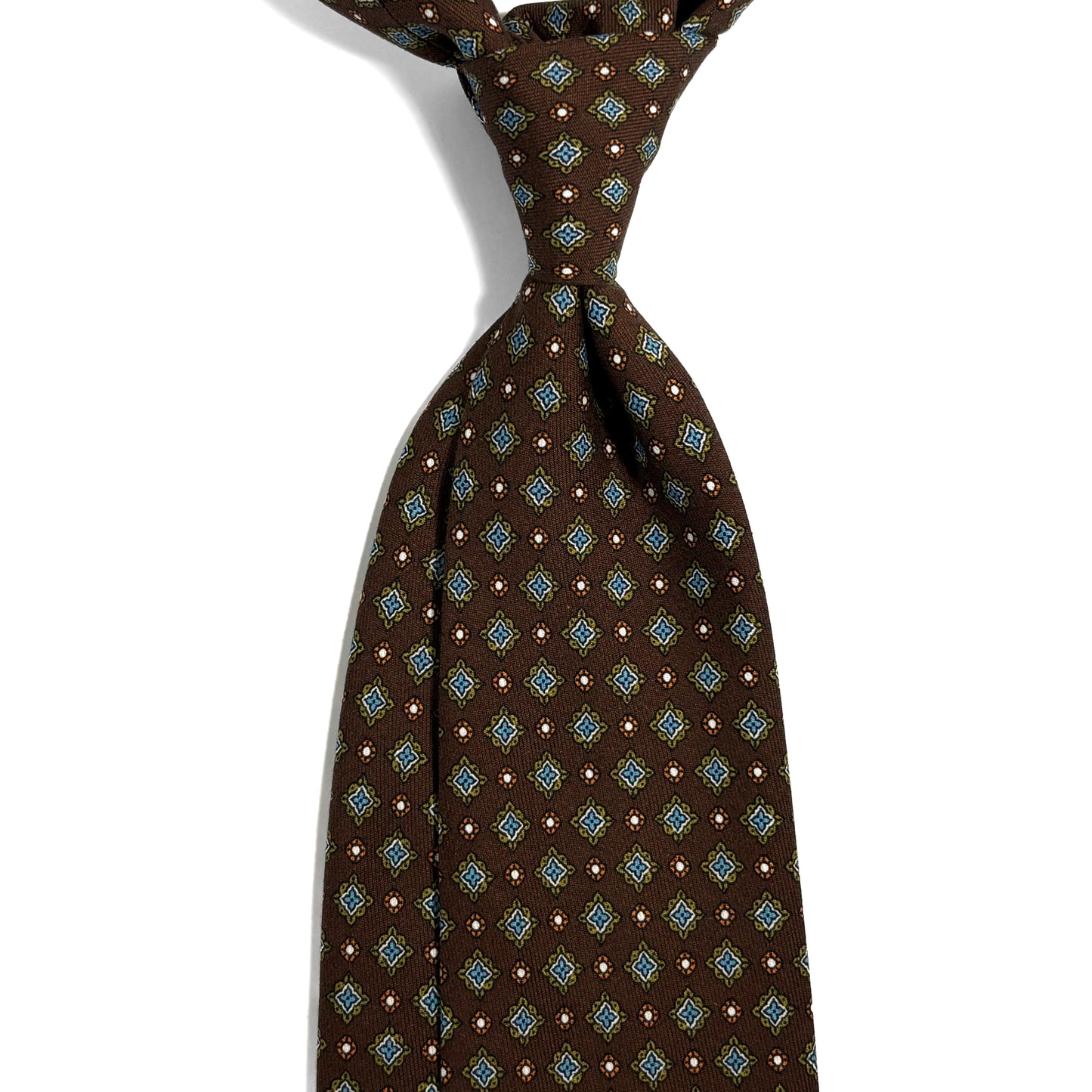 Brown Geometric Ancient Madder Silk Tie