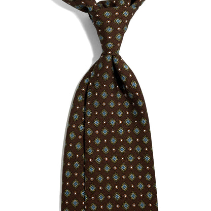 Brown Geometric Ancient Madder Silk Tie