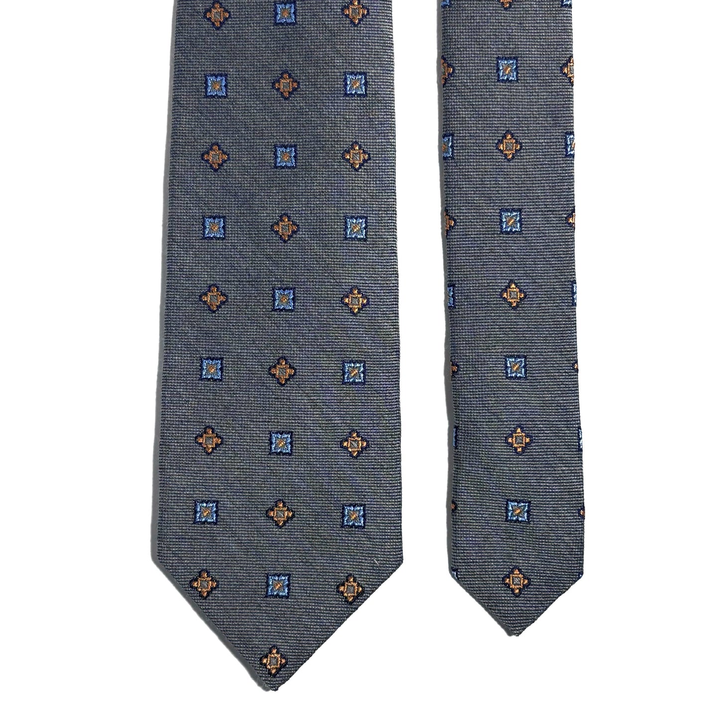 Gray Geometric Silk Jacquard Tie