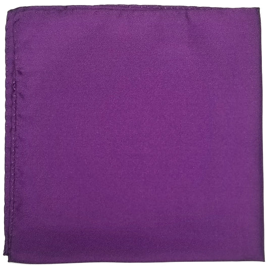 12.5" Solid Purple Silk Twill Pocket Square