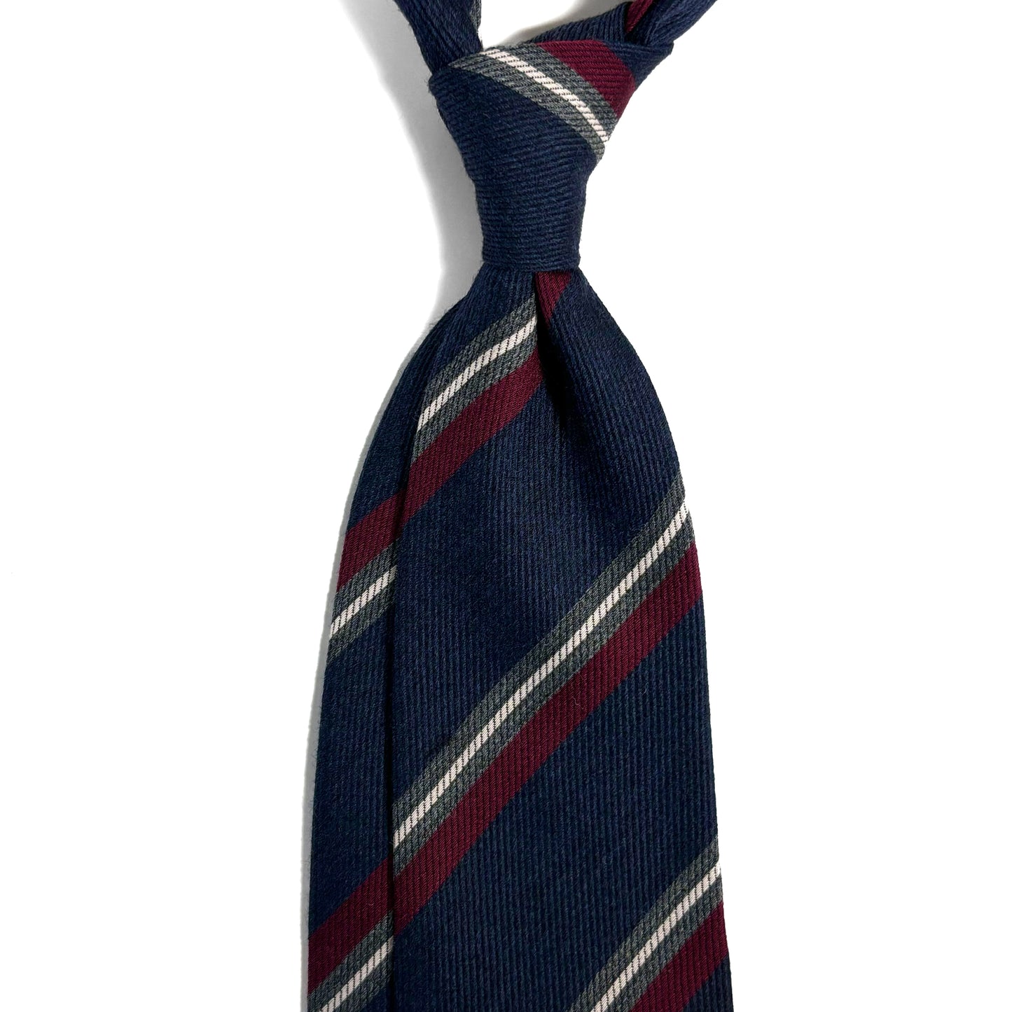 Navy Blue Striped Wool/Silk Tie
