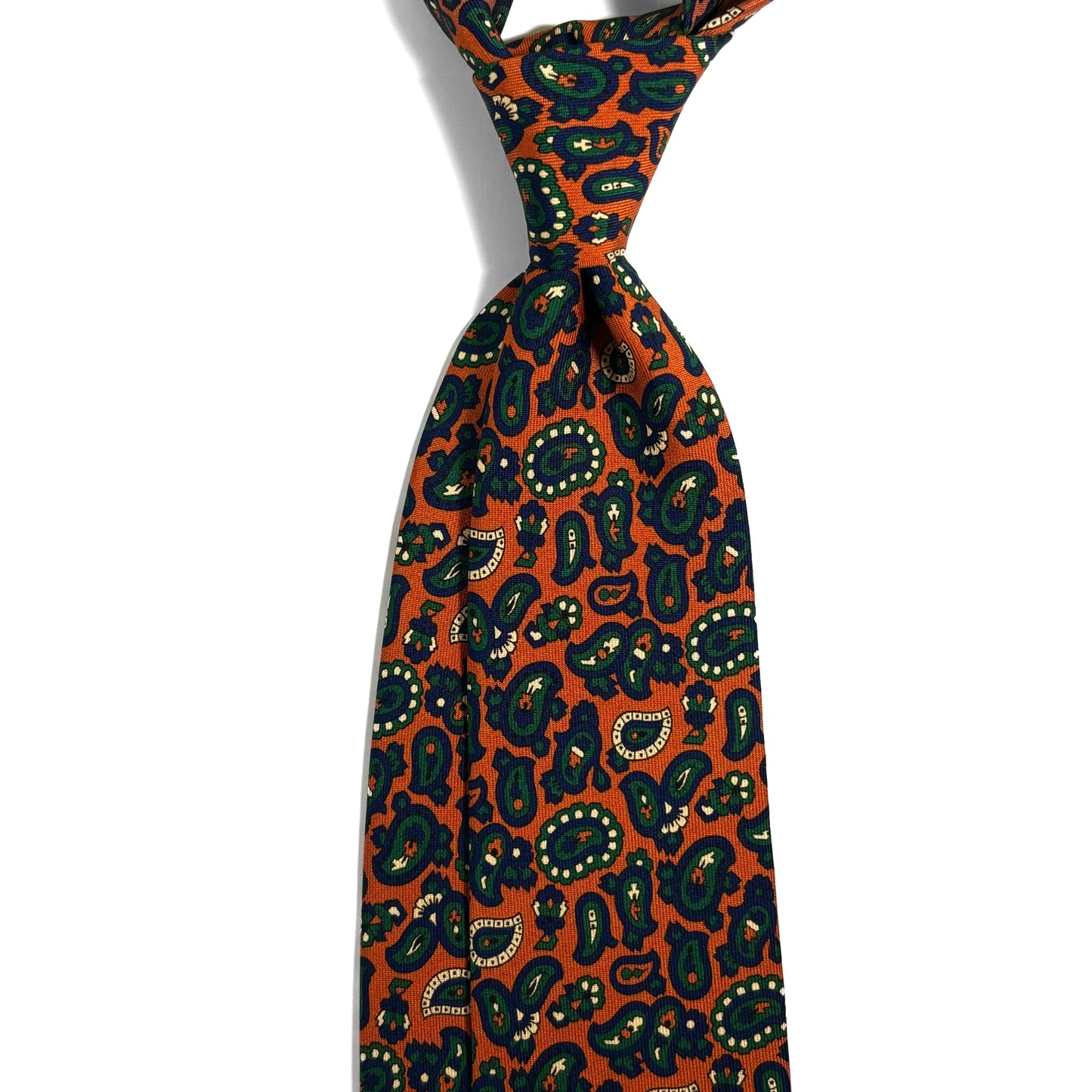 Orange Paisley Ancient Madder Silk Tie