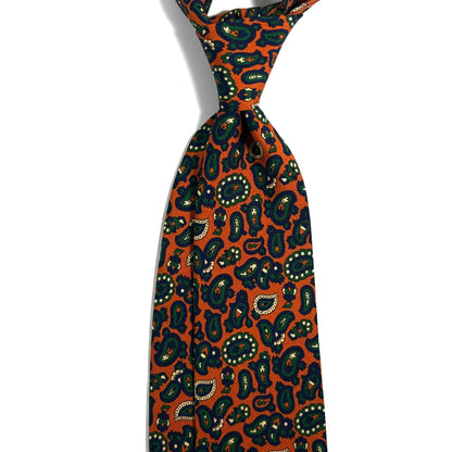 Orange Paisley Ancient Madder Silk Tie