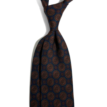 Blue Medallion Italian Madder Silk Tie
