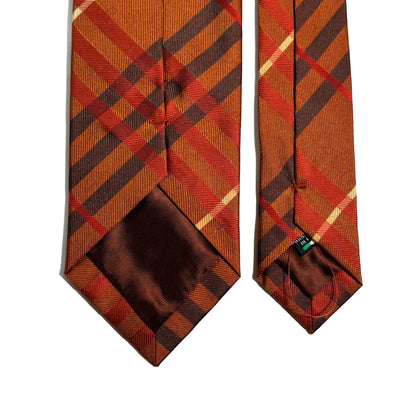 Copper Orange Tartan Silk Jacquard Tie