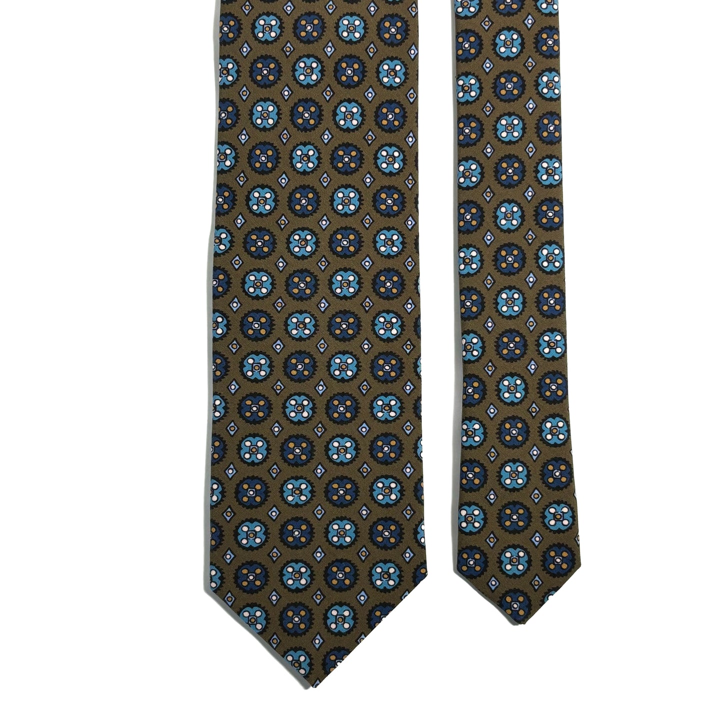 Olive Green Floral Ancient Madder Silk Tie