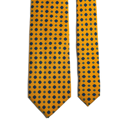 Marigold Yellow Floral Printed Silk Tie