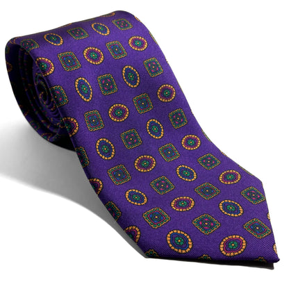Purple Geometric Silk Tie