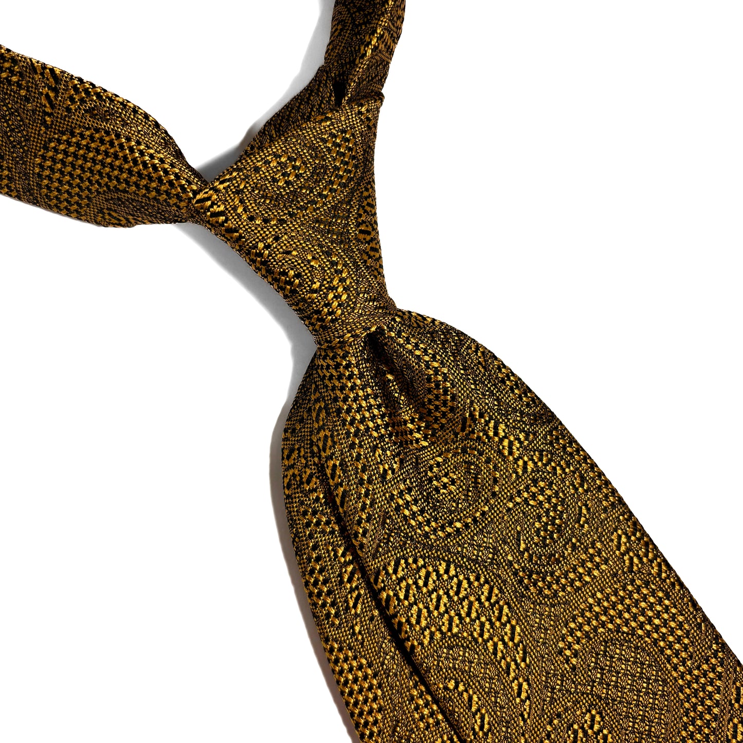 PHOENIX Gold Paisley Silk Grenadine Jacquard Tie