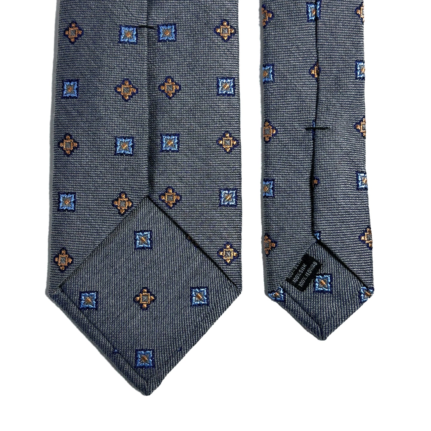 Gray Geometric Silk Jacquard Tie
