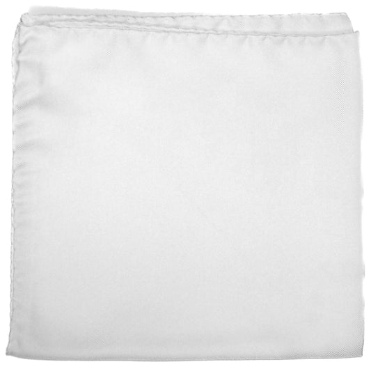 12.5" Solid White Silk Twill Pocket Square