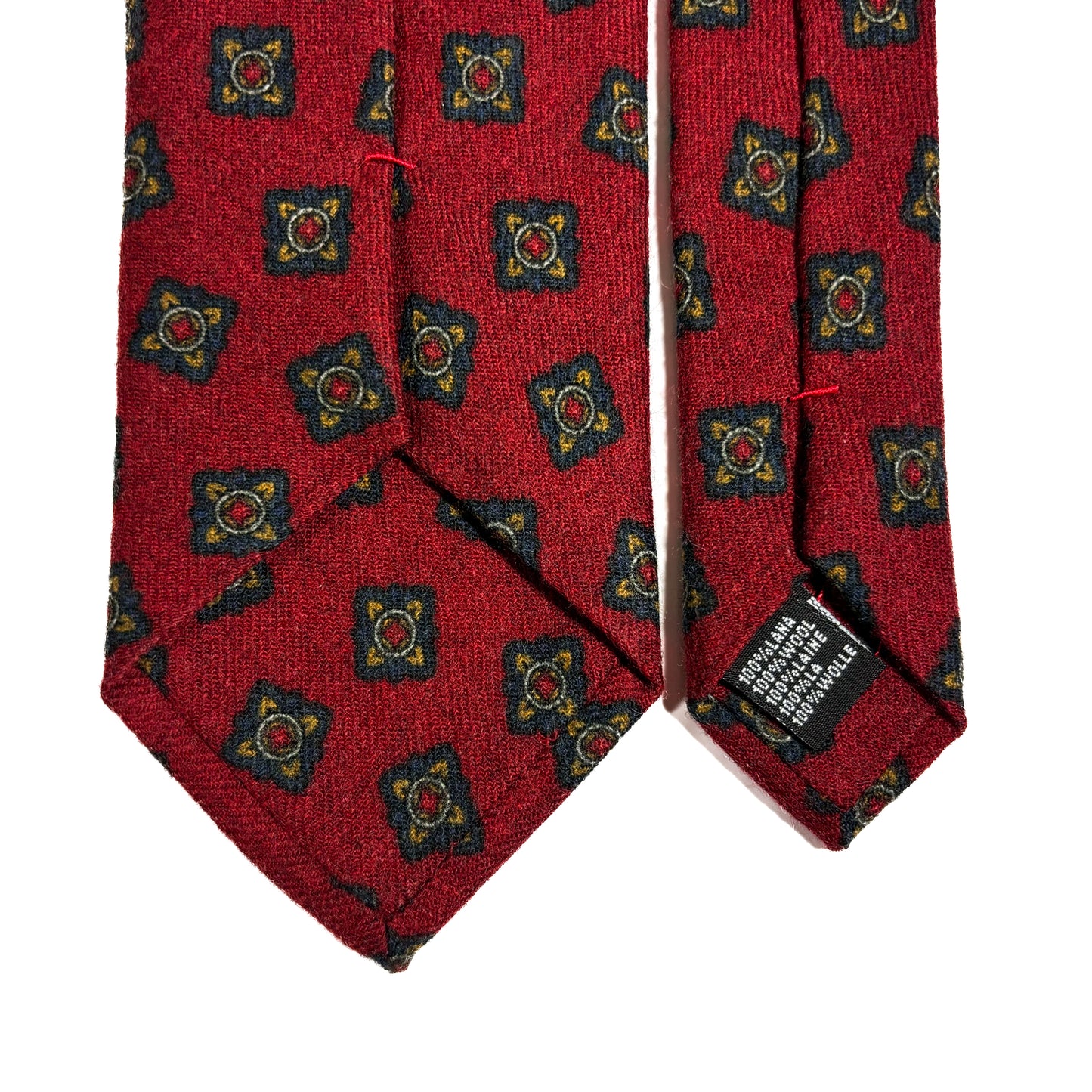 Red Geometric Wool Flannel Tie