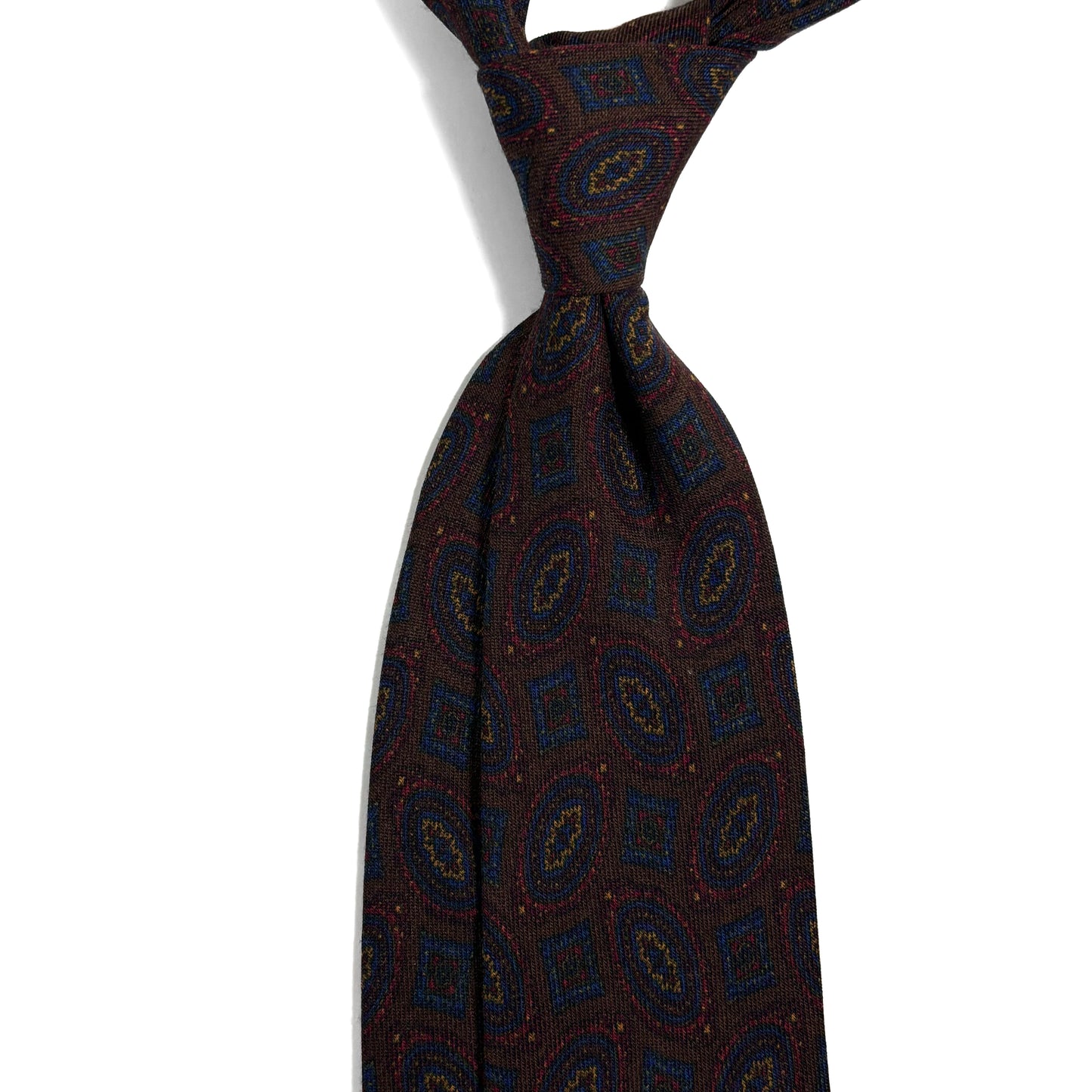 Dark Brown Geometric Wool/Silk Tie