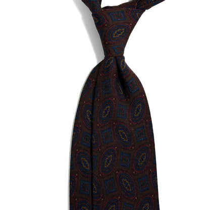 Dark Brown Geometric Wool/Silk Tie