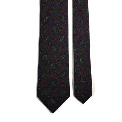 Burgundy Geometric Wool/Silk Tie