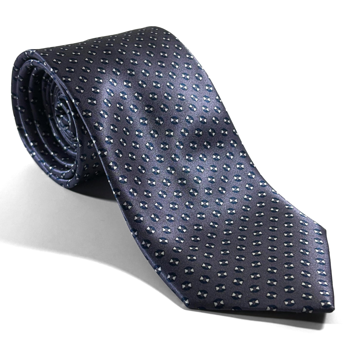 Gray Geometric Silk Satin Tie