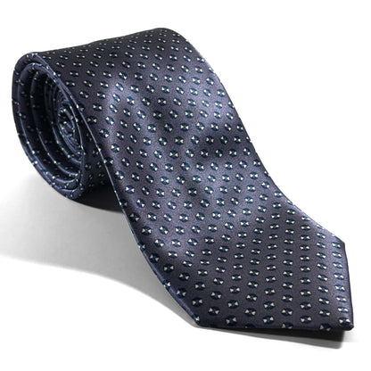 Gray Geometric Silk Satin Tie