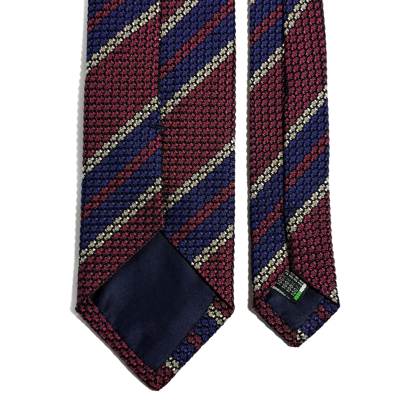 Wine Red & Purple Striped Silk Grenadine Tie (Garza Grossa)