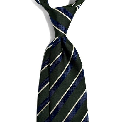 Green & Blue Striped Silk Jacquard Tie