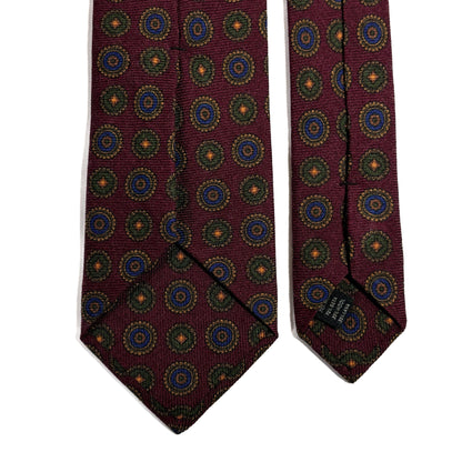 Burgundy Floral Medallion Wool/Silk Tie