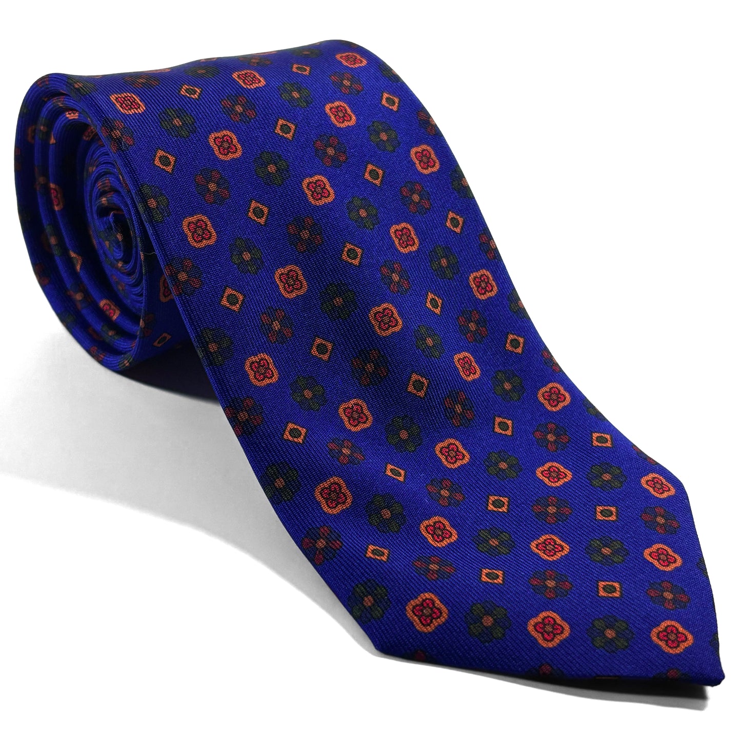 Royal Blue Floral Ancient Madder Silk Tie