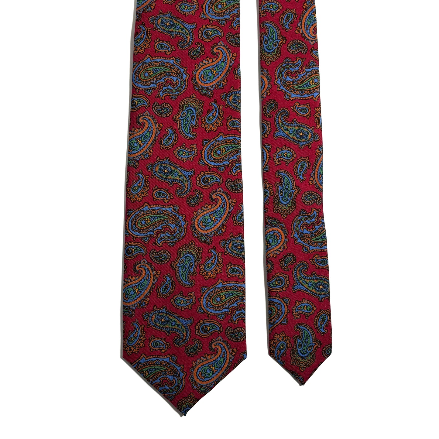 Red Paisley Printed Silk Tie