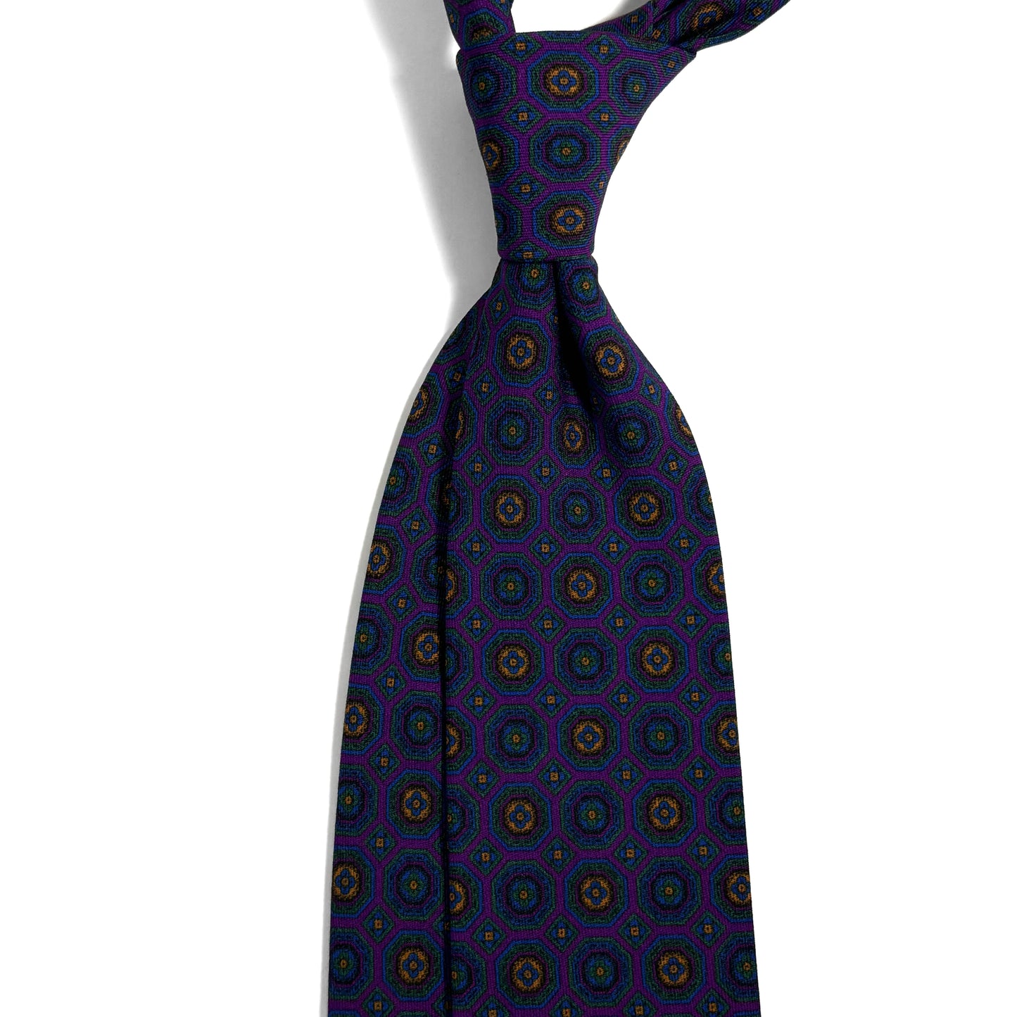 Purple Geometric Tasmanian Wool Tie