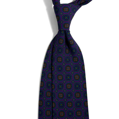 Purple Geometric Tasmanian Wool Tie