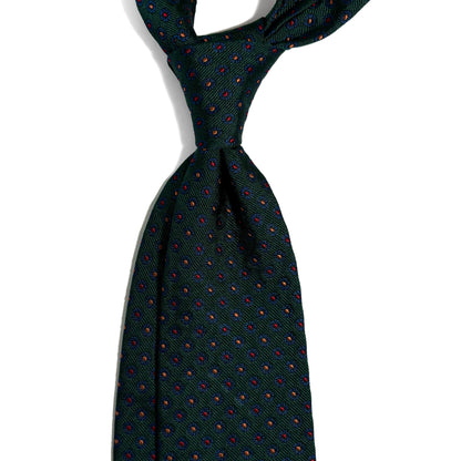 Forest Green Floral Neats Silk Jacquard Tie