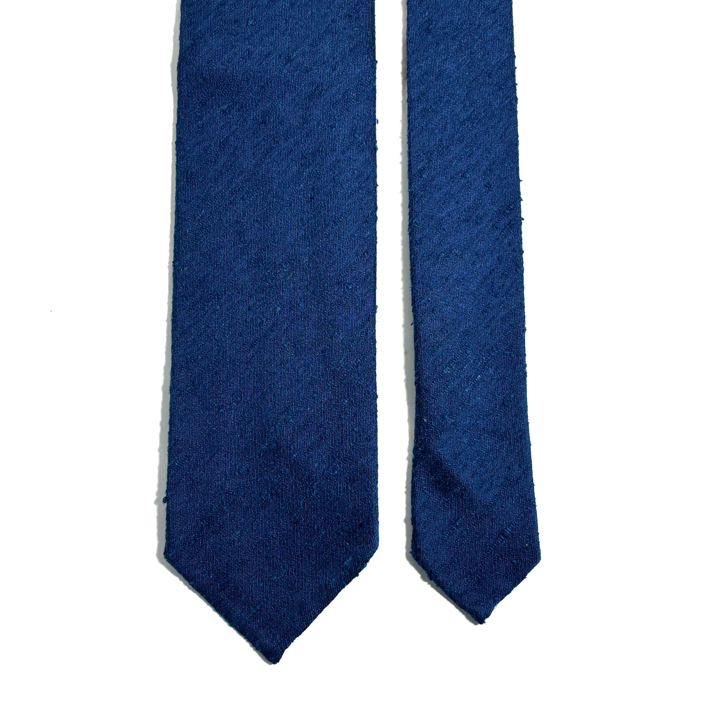 Untipped Blue Silk Shantung Tie