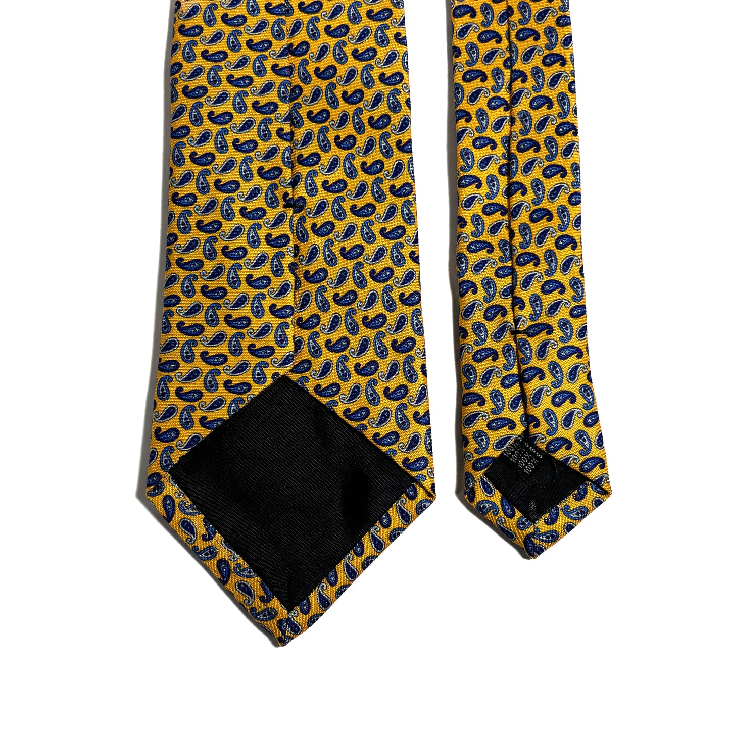 Yellow Small Paisley Silk Tie (Handmade in Italy)
