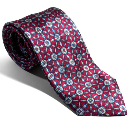 Wine Red Floral Silk Satin Tie