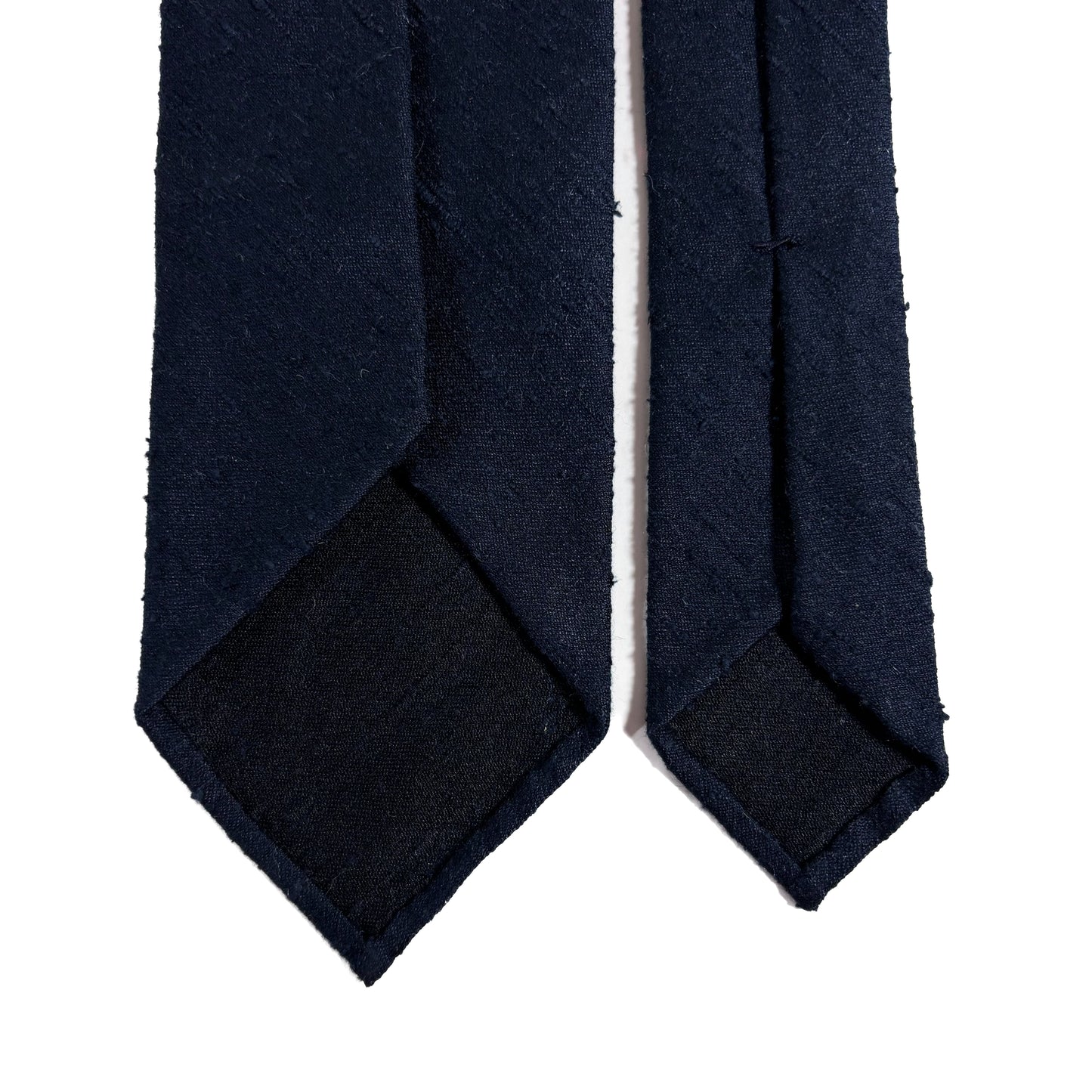 Untipped Navy Blue Silk Shantung Tie