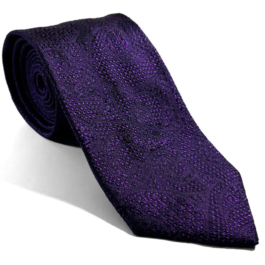 PHOENIX Purple Paisley Silk Grenadine Jacquard Tie