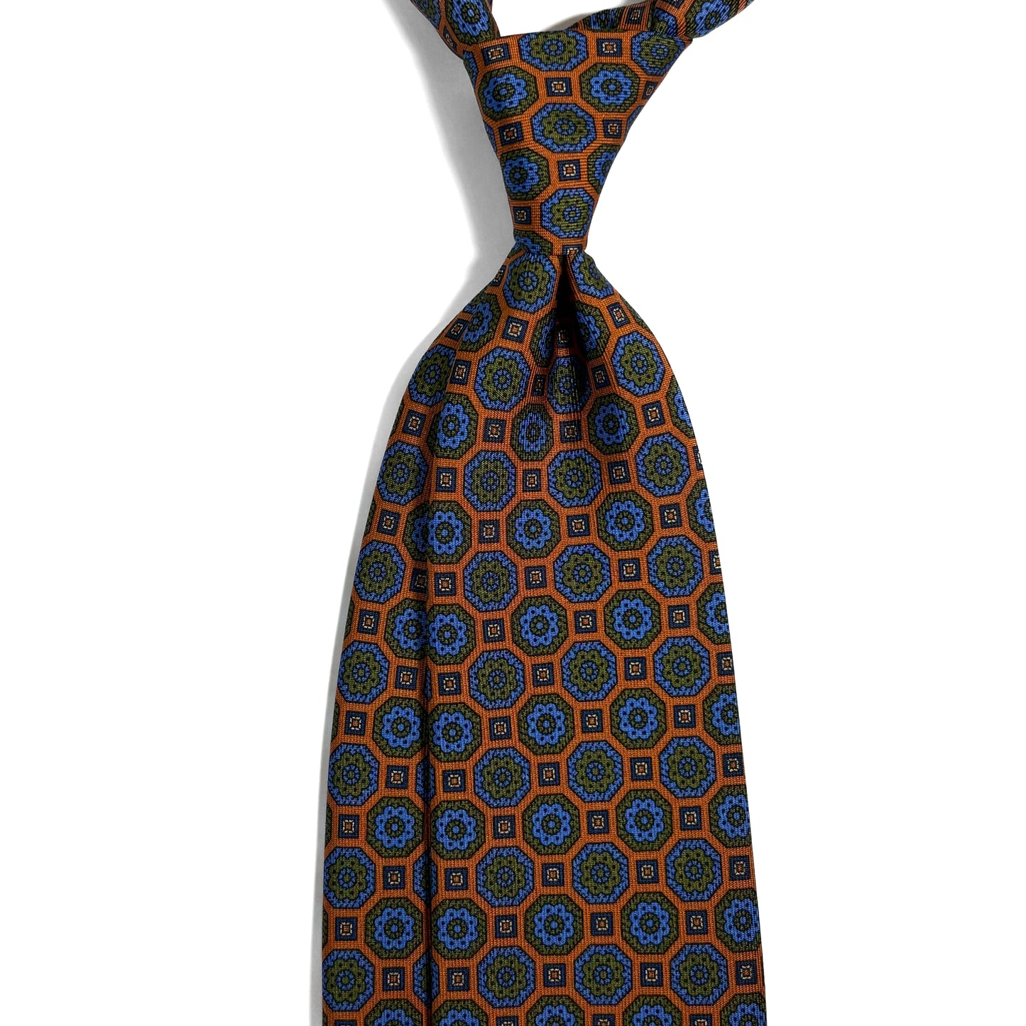 Burnt Orange Geometric Ancient Madder Silk Tie