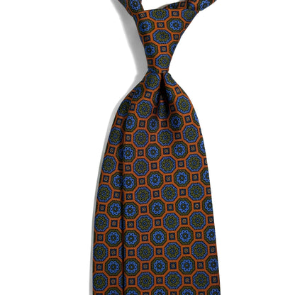 Burnt Orange Geometric Ancient Madder Silk Tie