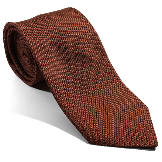 Burnt Orange/Brown Italian Grenadine Tie