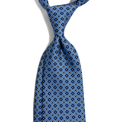 Light Blue Small Floral Silk Tie